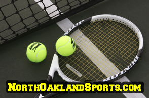 tennis - balls & racket by net