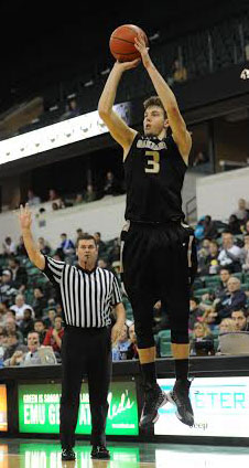 GREEN LIGHT: Oakland's Travis Bader entered the 2013-14 season in the top five all-time in three-pointers made and should, baring injury, exit as the NCAA all-time leader. Courtesy Photo | Jose Juarez, Oakland University. 